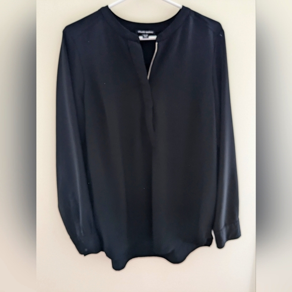 Black Blouse by Hilary Radley Half Zip Size XL - Picture 2 of 7